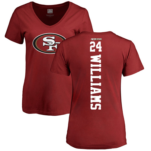 San Francisco 49ers Red Women K Waun Williams Backer #24 NFL T Shirt